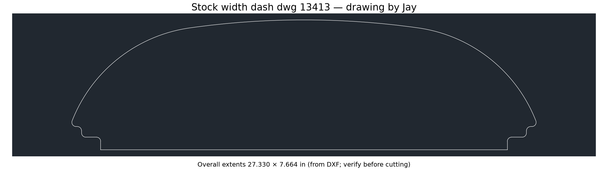 Stock width dash